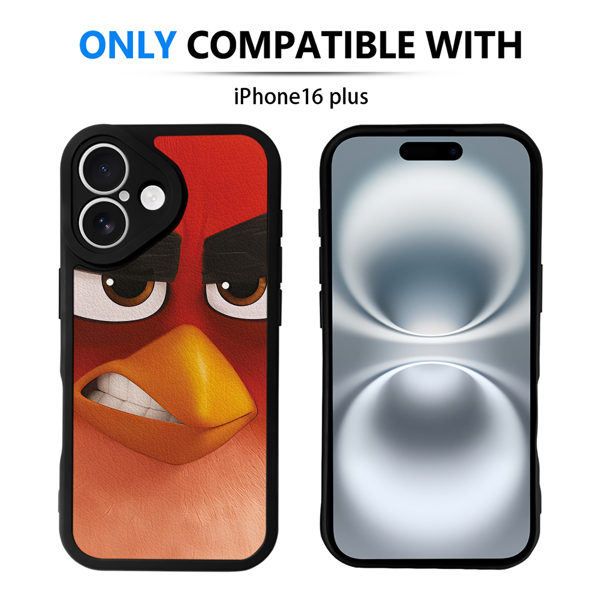 （画像用） Angry Birds アングリーバード 【iPhone 16シリーズ対応】シリコンスマホケース（レザー調） 材質：シリコン